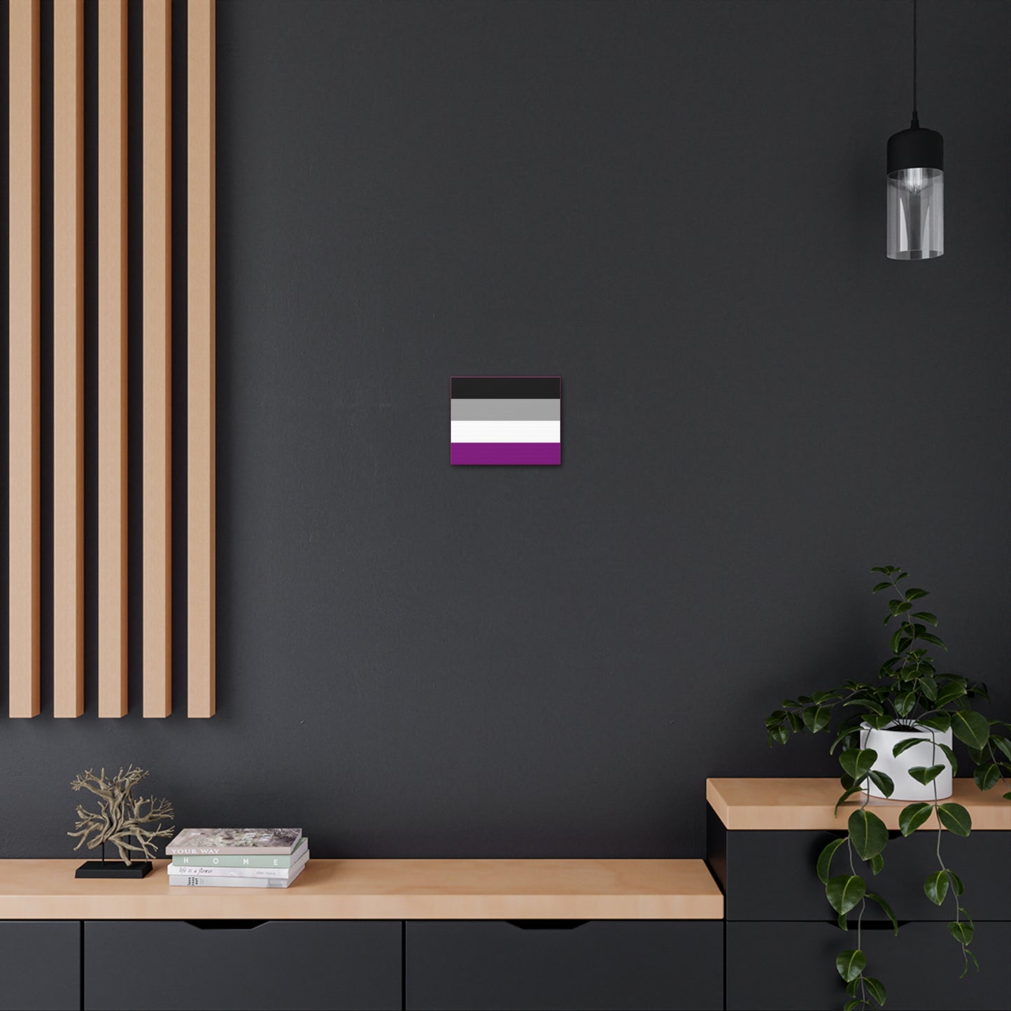 Asexual Pride Flag | Canvas Print | Hot Pink Sides