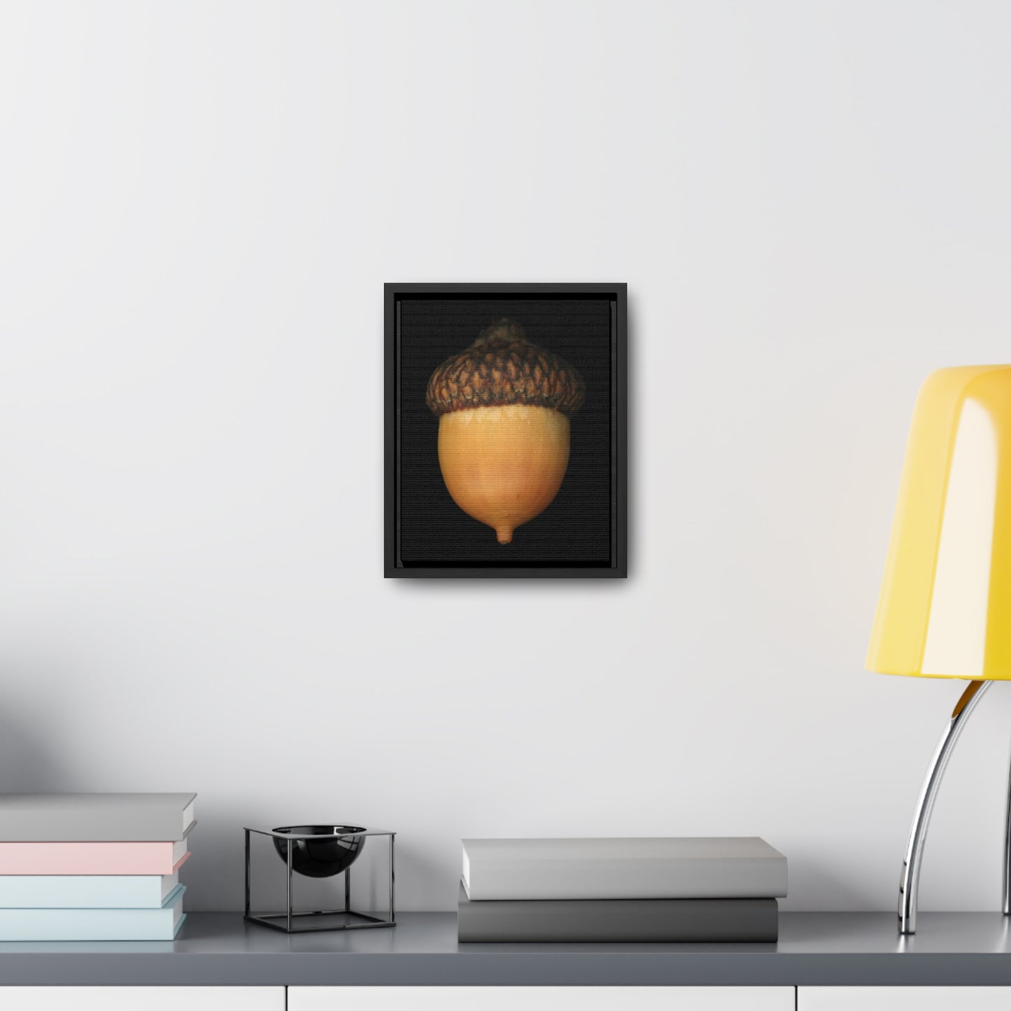 Acorn | Framed Wrap Canvas | Black Background