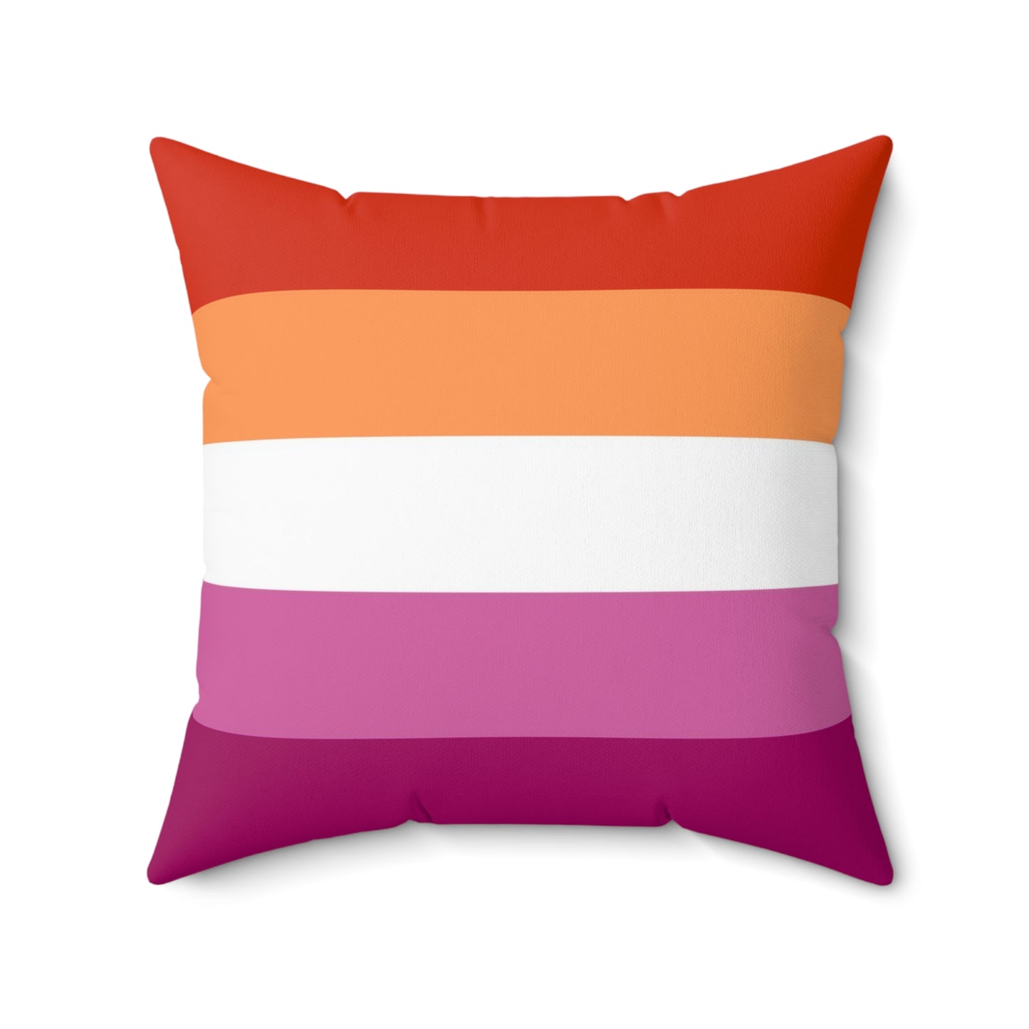 Lesbian Pride Flag 5 Stripes | Throw Pillow | Orange White Pink