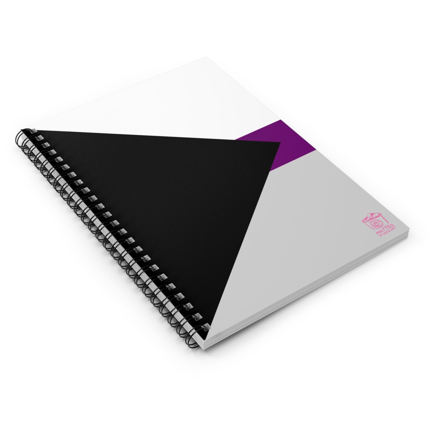 Demisexual Pride Flag | Spiral Notebook | Ruled Line | Black Grey White Purple
