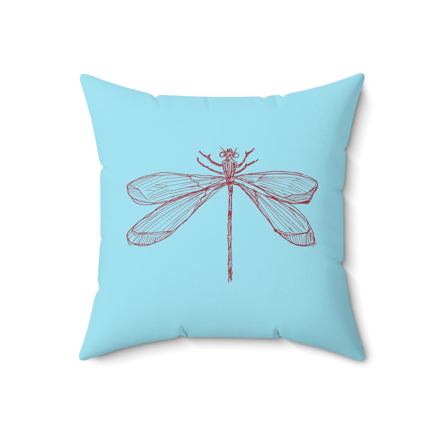 Throw Pillow | Metz & Matteo Dragonfly Logo | Sky Blue | 18x18 Cottagecore Fairycore Naturecore