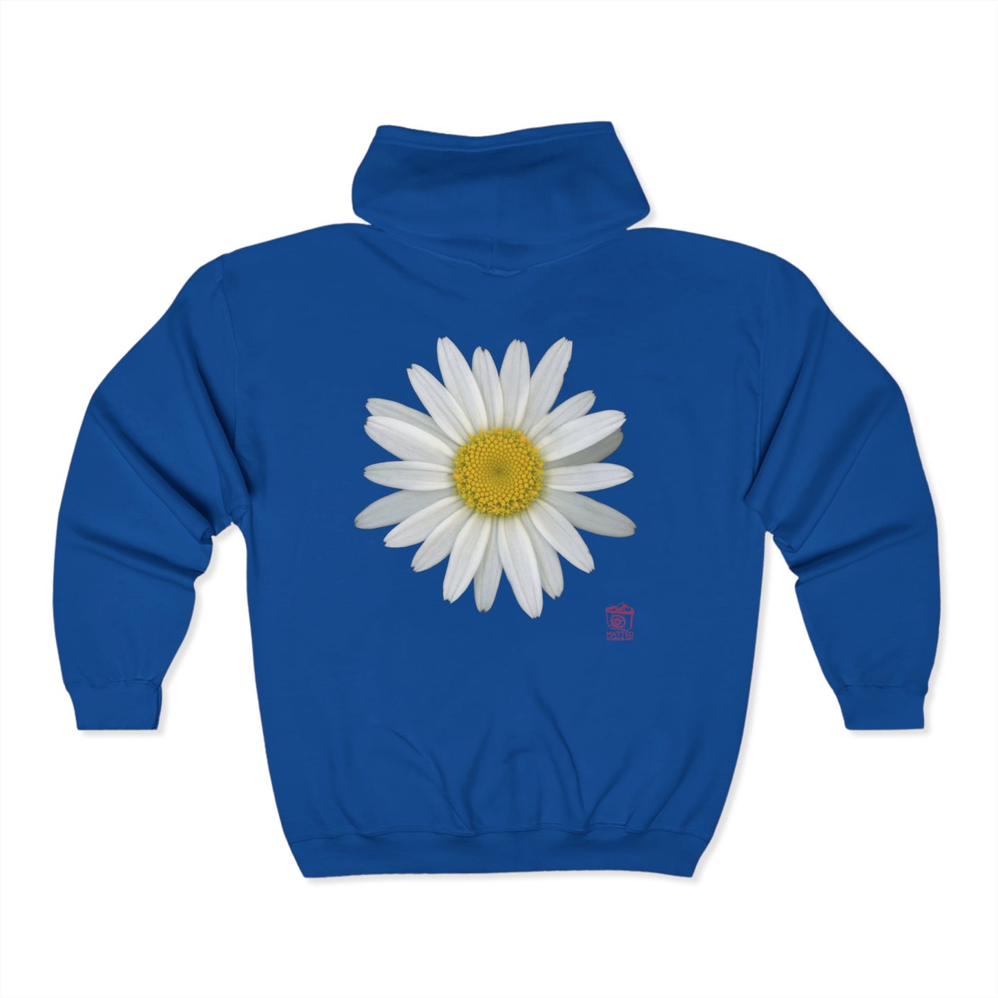 Shasta Daisy Flower White | Unisex Heavy Blend™ Full Zip Hooded Sweatshirt