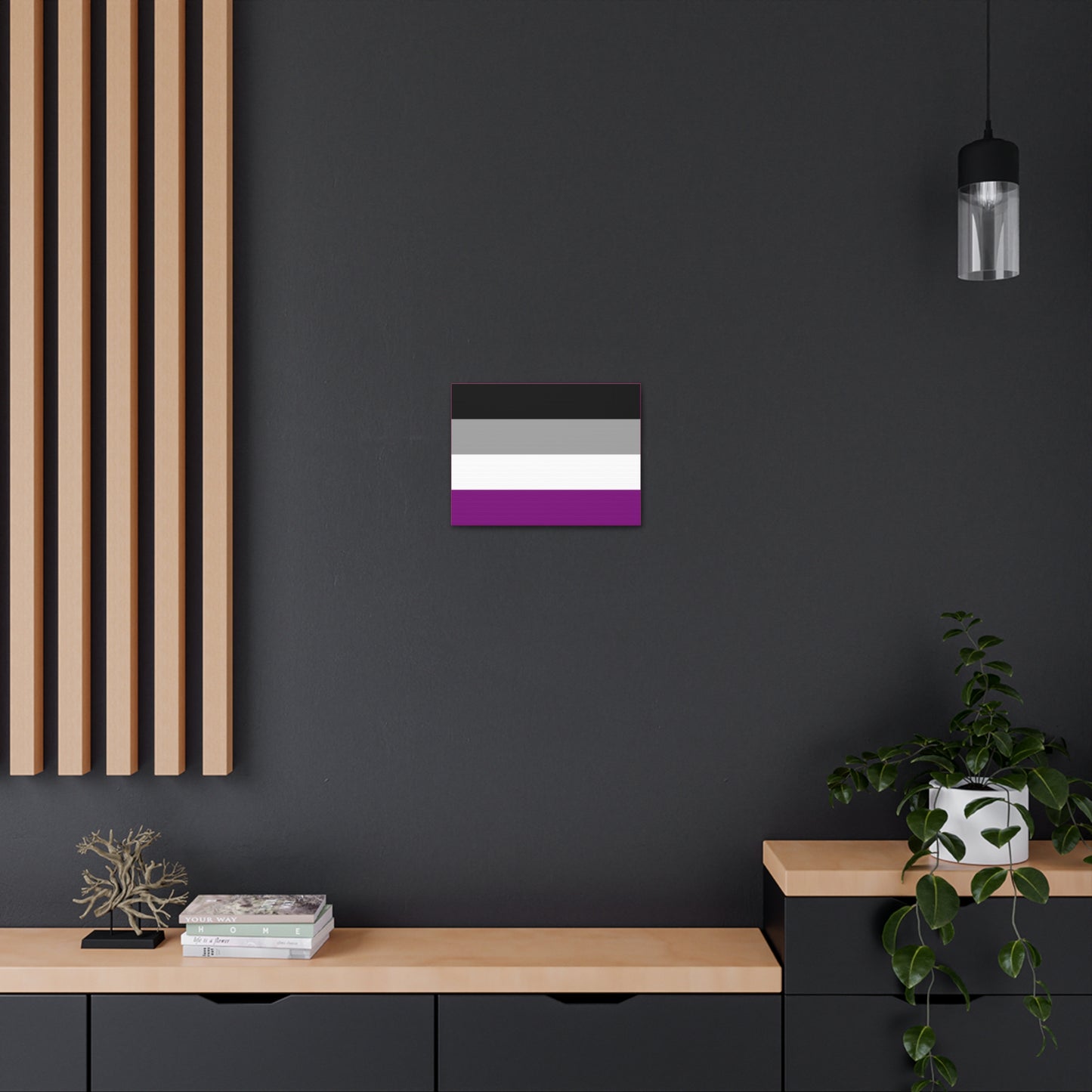 Asexual Pride Flag | Canvas Print | Hot Pink Sides