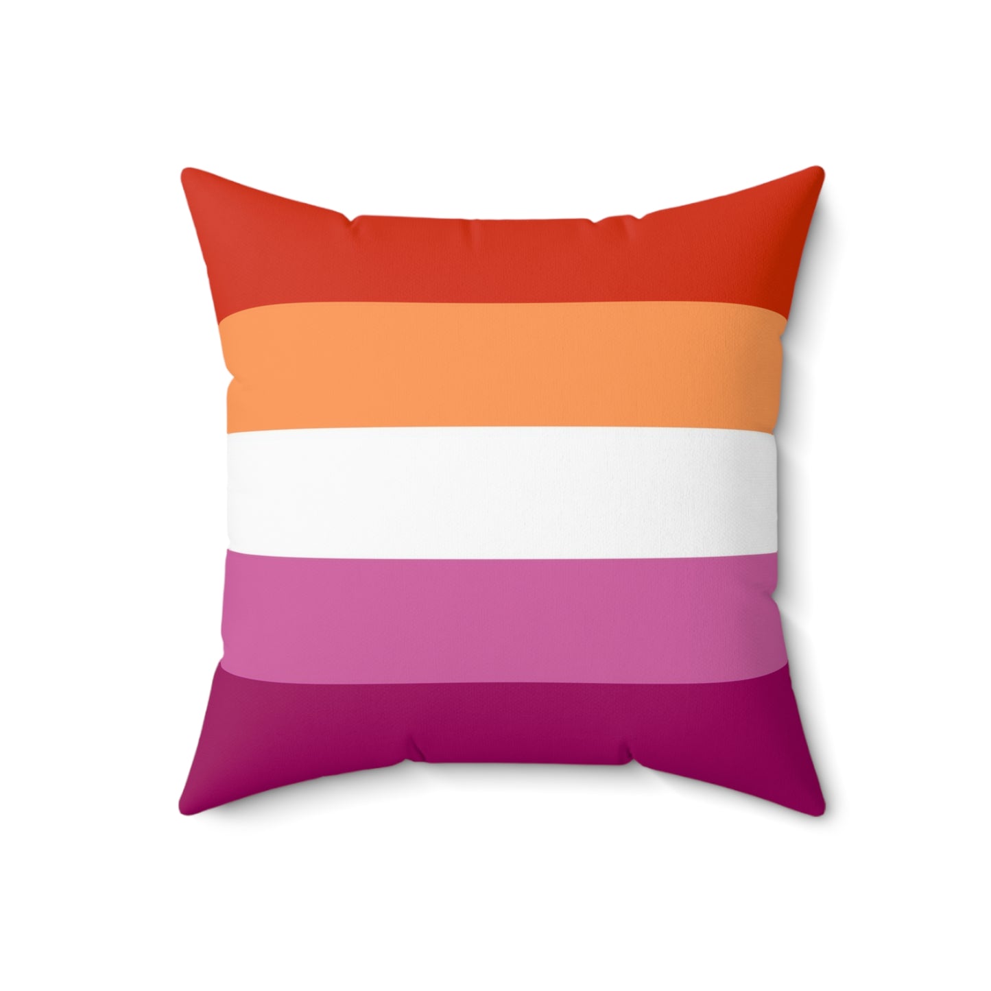 Throw Pillow | Lesbian Pride Flag 5 Stripes | Orange White Pink | 18x18