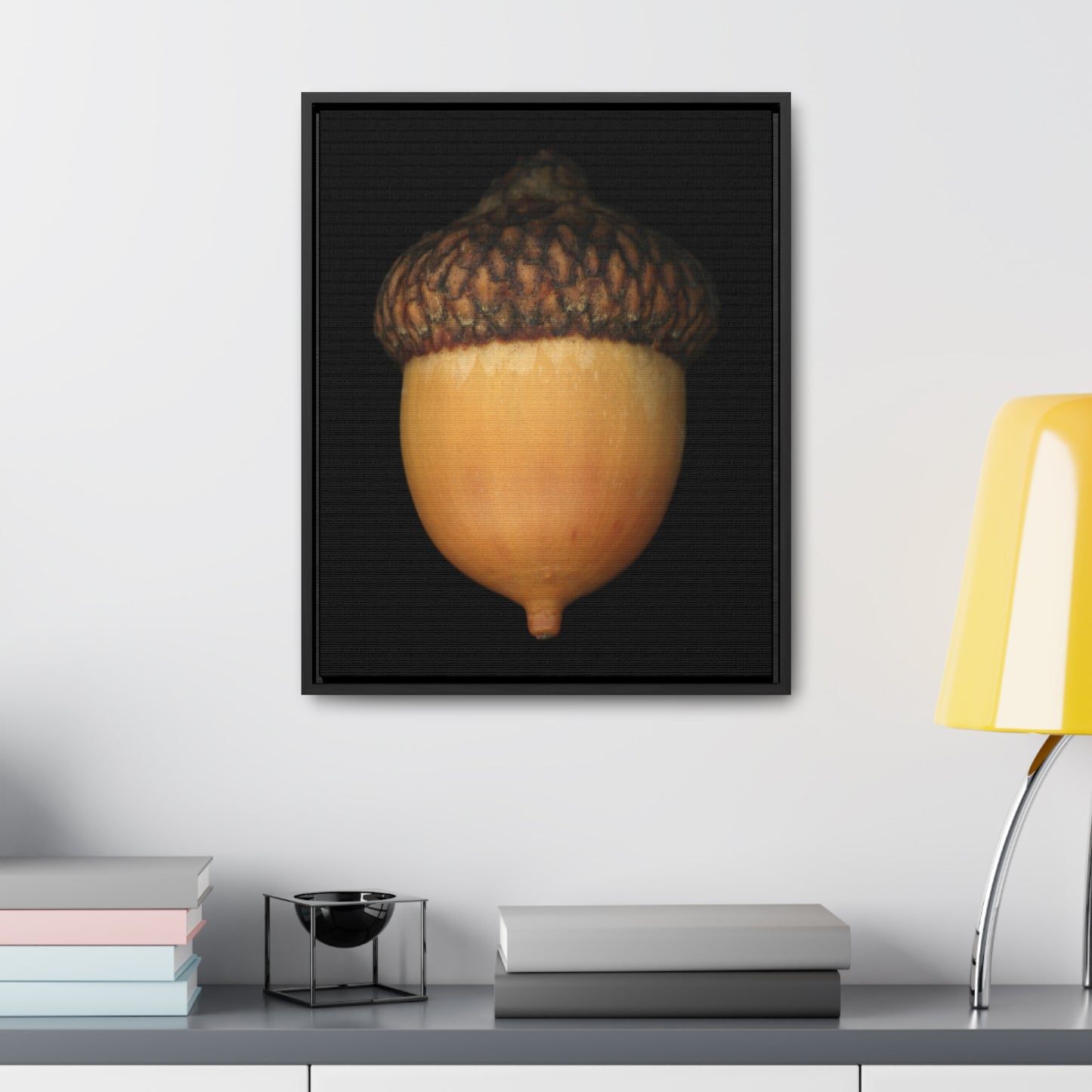 Acorn | Framed Wrap Canvas | Black Background