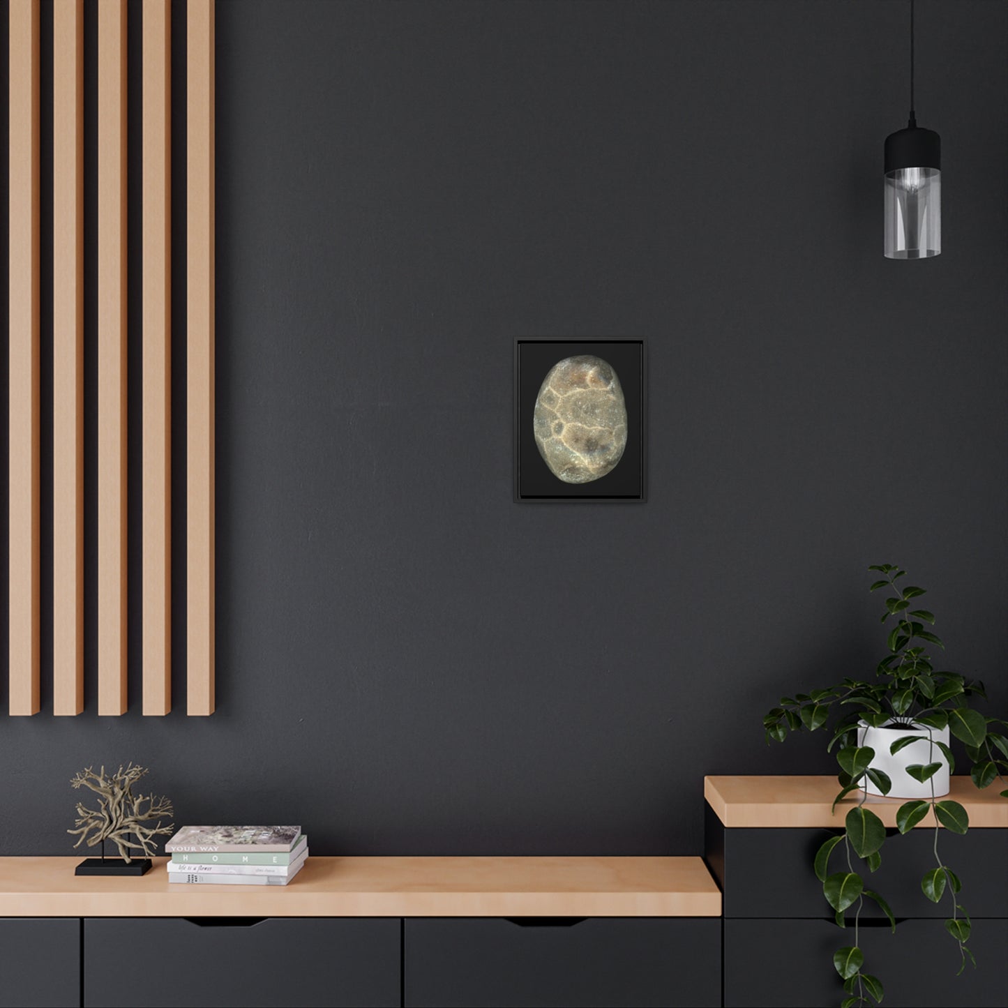 Petoskey Stone | Framed Wrap Canvas | Black Background