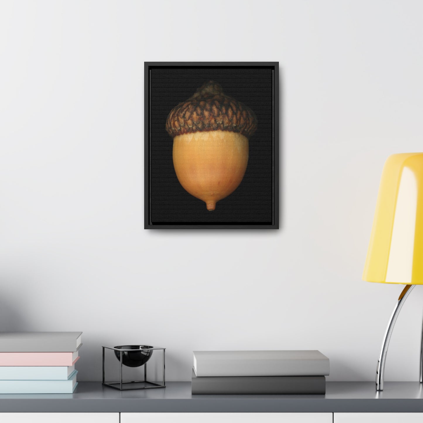 Acorn | Framed Wrap Canvas | Black Background