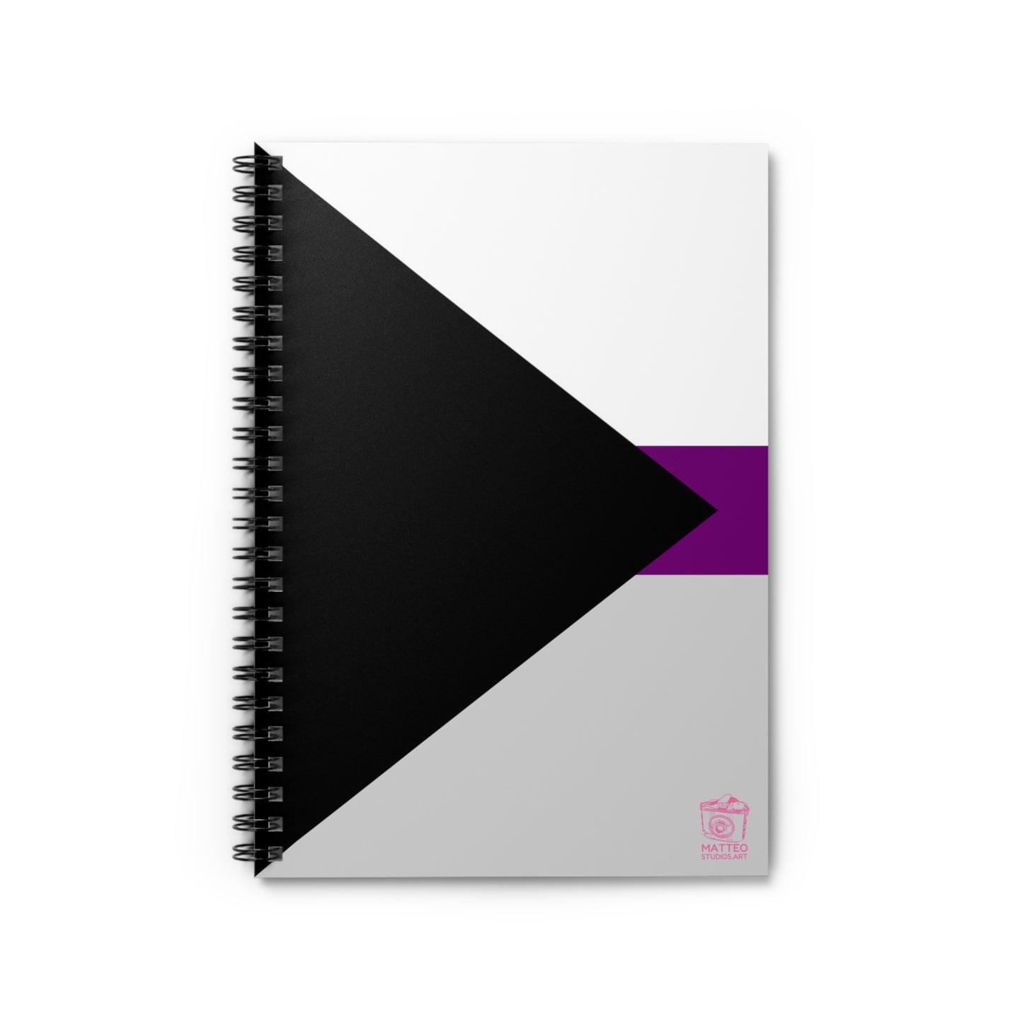 Demisexual Pride Flag | Spiral Notebook | Ruled Line | Black Grey White Purple