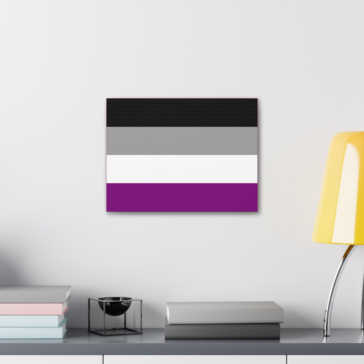 Asexual Pride Flag | Canvas Print | Hot Pink Sides