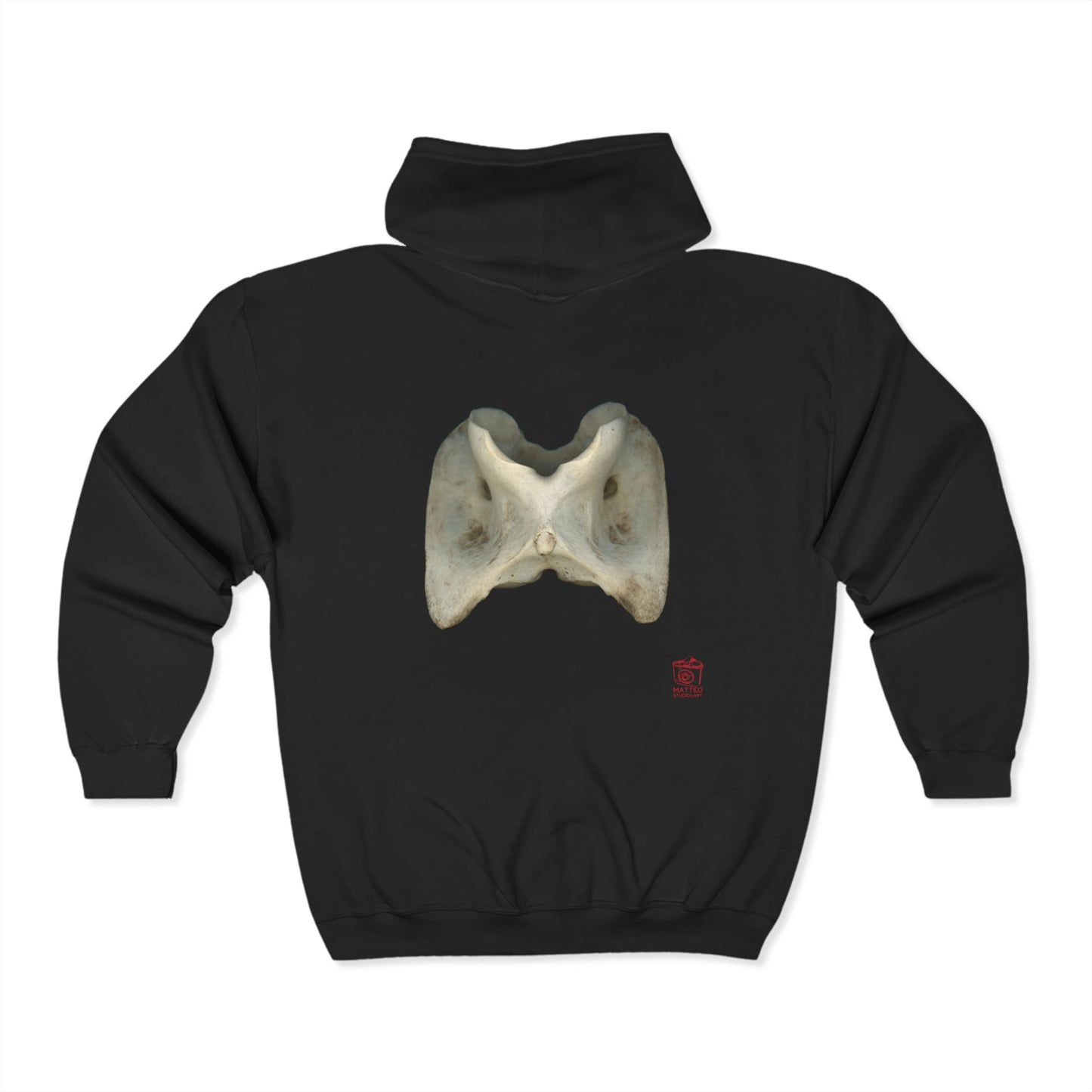 White-tailed Deer Atlas Vertebra | Unisex Heavy Blend™ Full Zip Hooded Sweatshirt