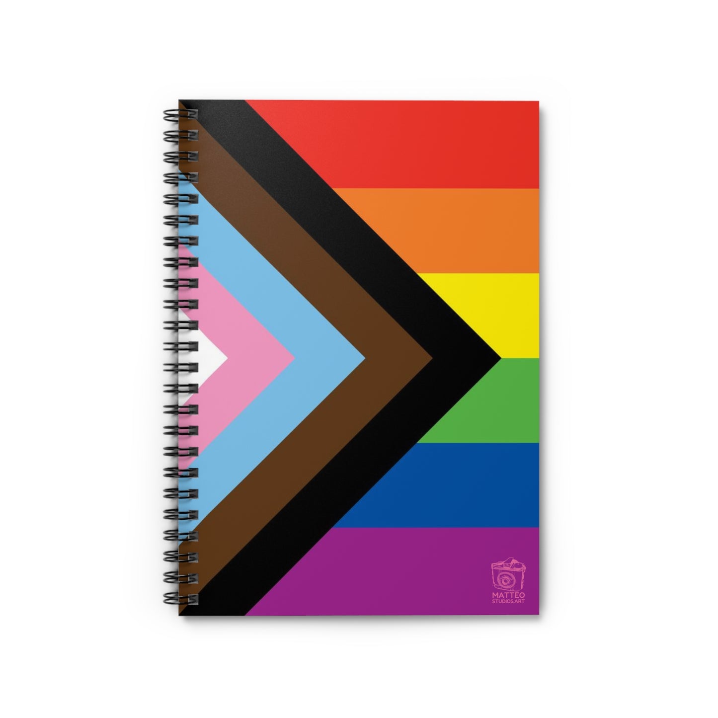 Progress Pride Flag | Spiral Notebook | Ruled Line | Rainbow