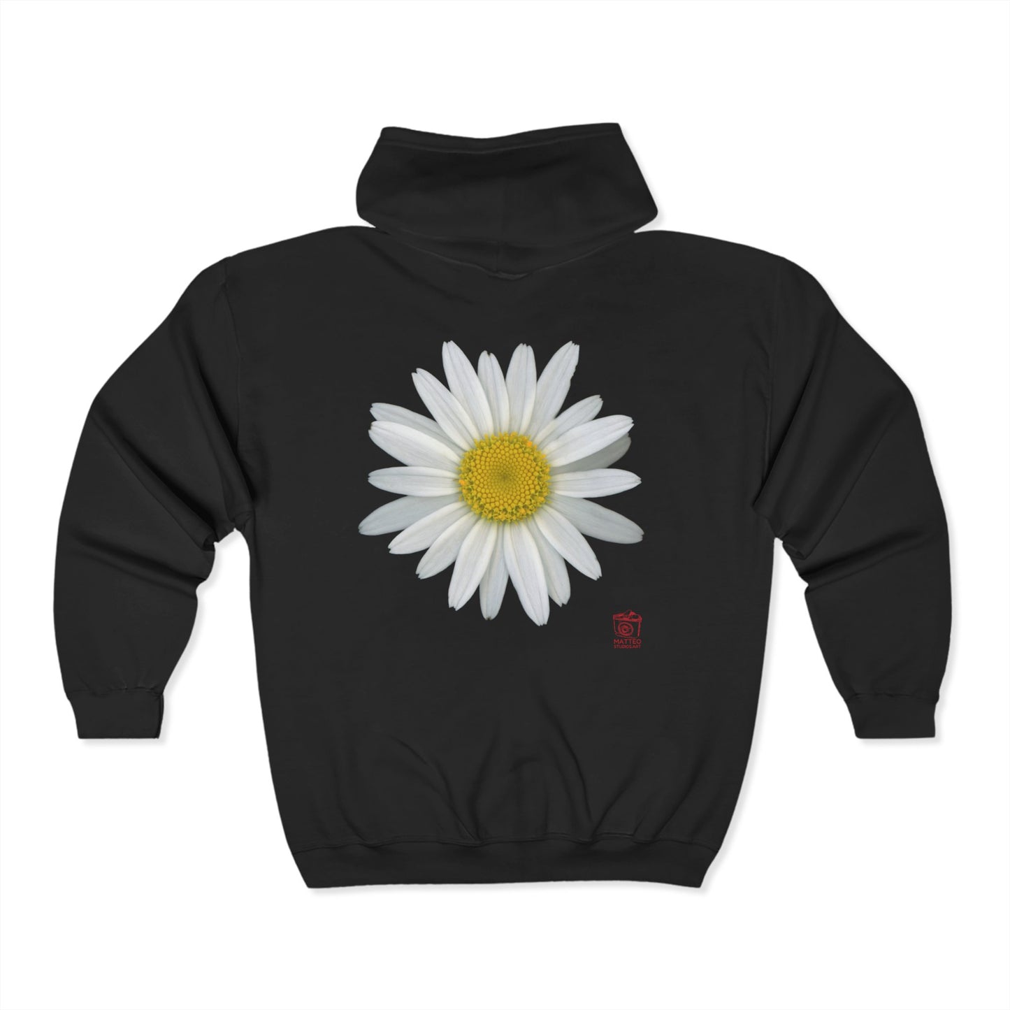 Shasta Daisy Flower White | Unisex Heavy Blend™ Full Zip Hooded Sweatshirt