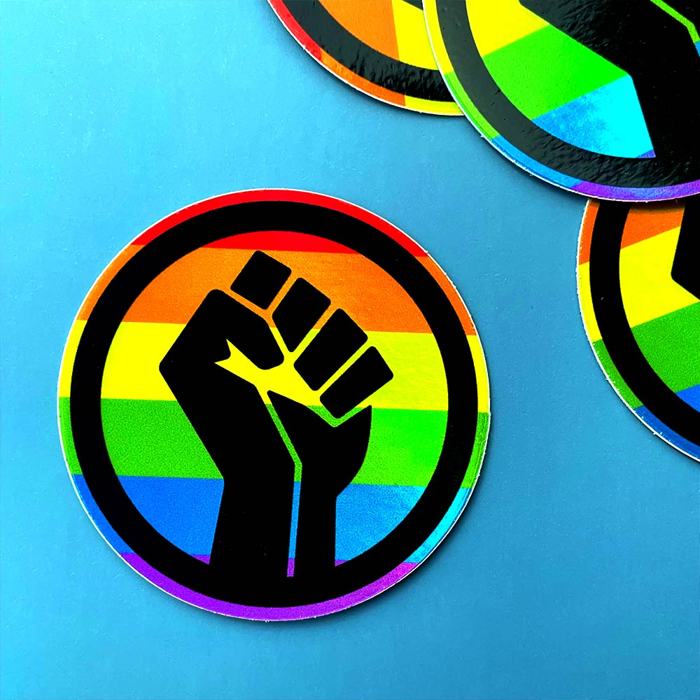 Black Lives Matter Pride Fist Sticker | Holographic