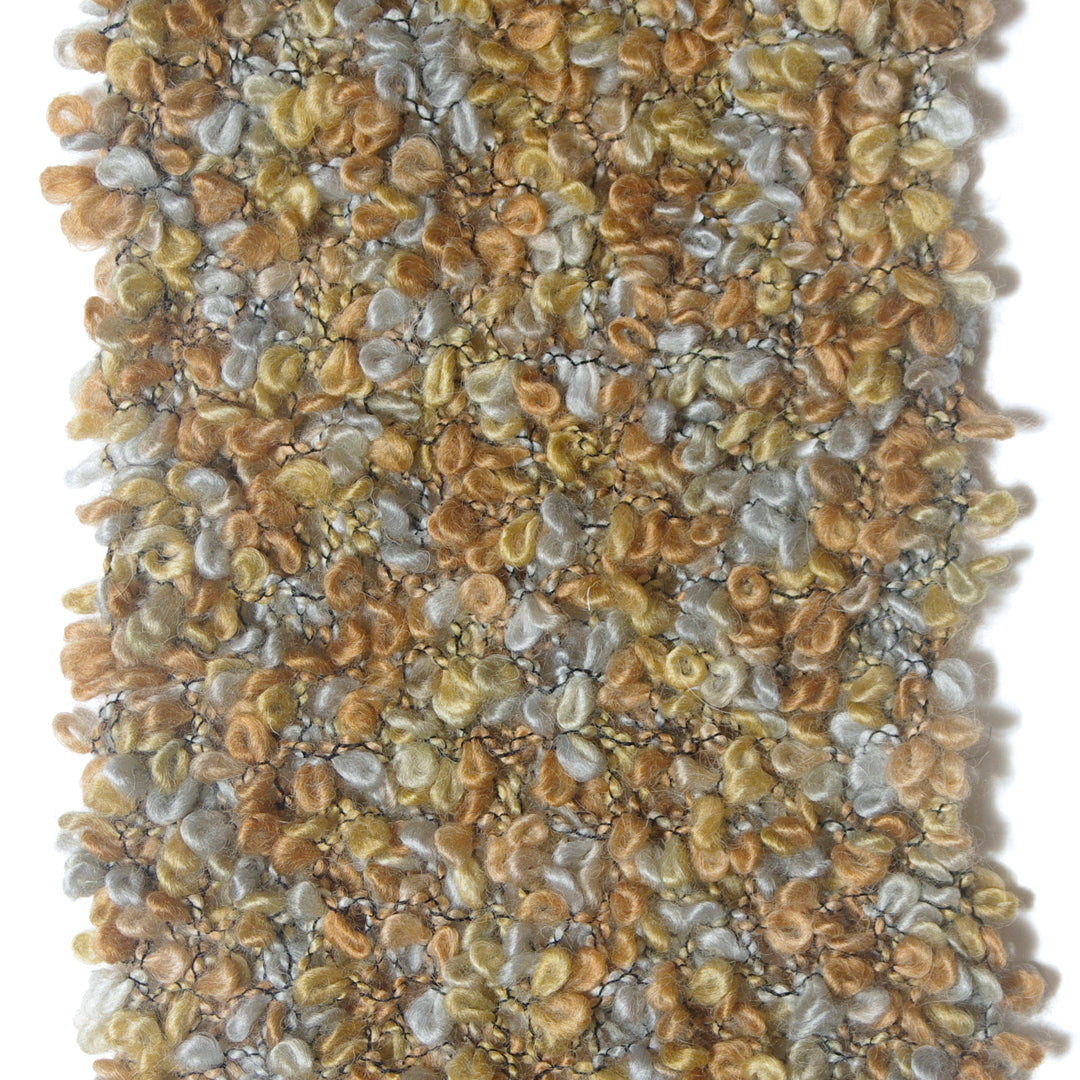 "Desert" Hand-Knit Traditional Scarf | Bronze Gold Slate Gray