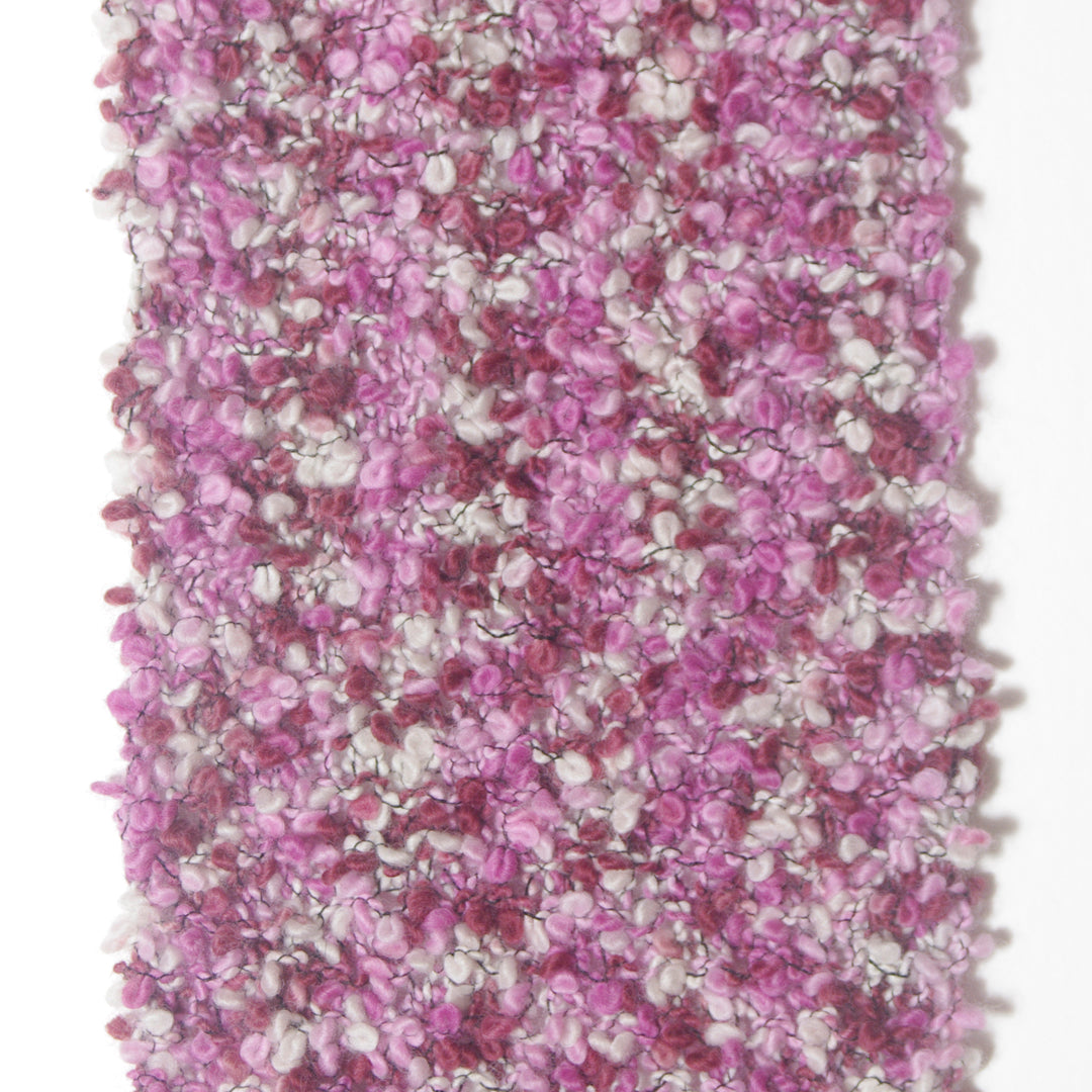 Scarf Hand-Knit Traditional | "Good & Pink" | Pink White Magenta