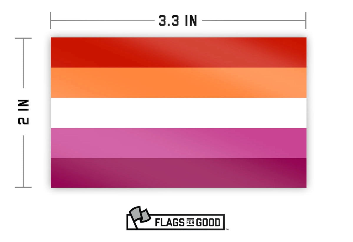 Lesbian Pride Flag 5 Stripes | Vinyl Sticker