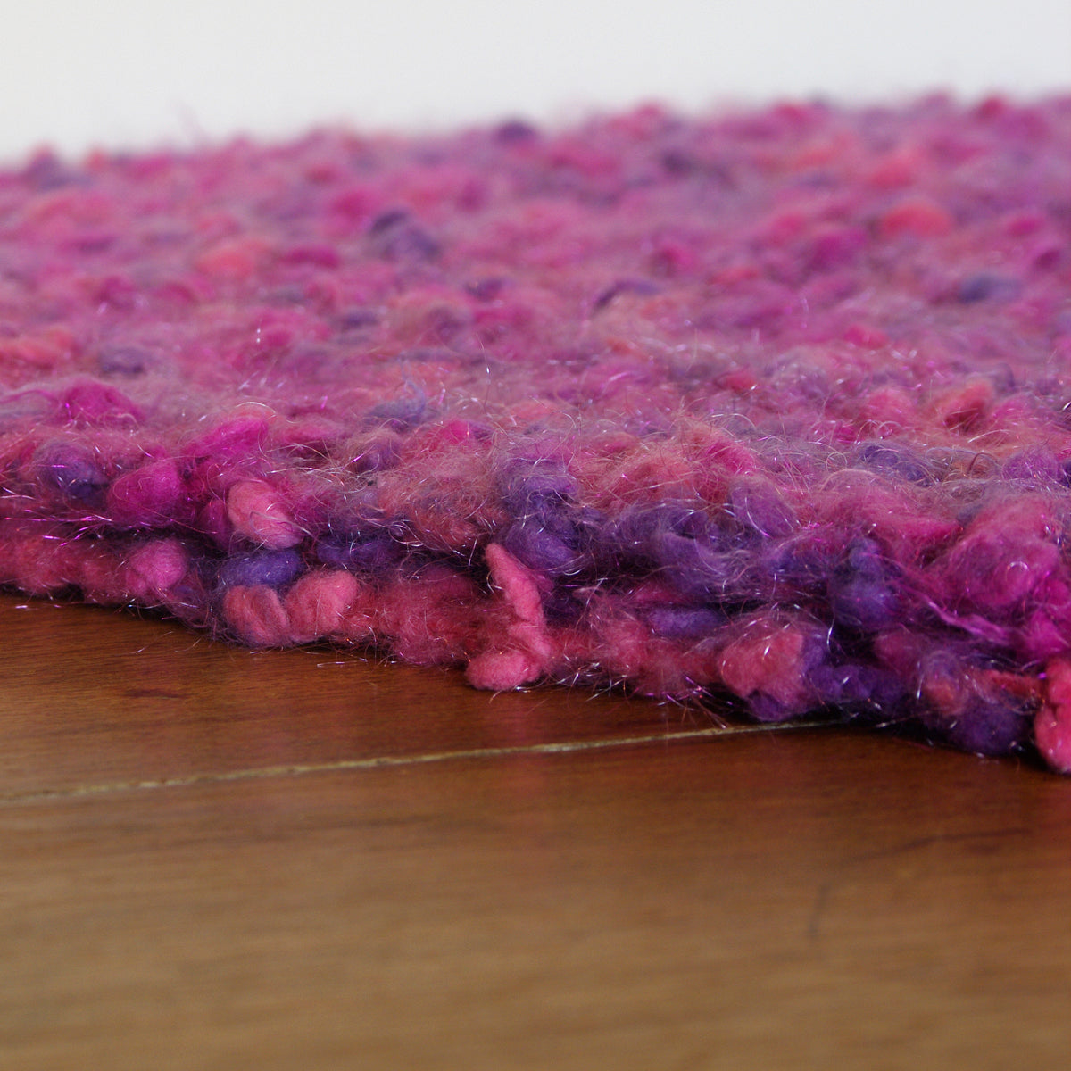 Blanket Hand-Knit | "Princess Delight" | Pink Magenta Purple