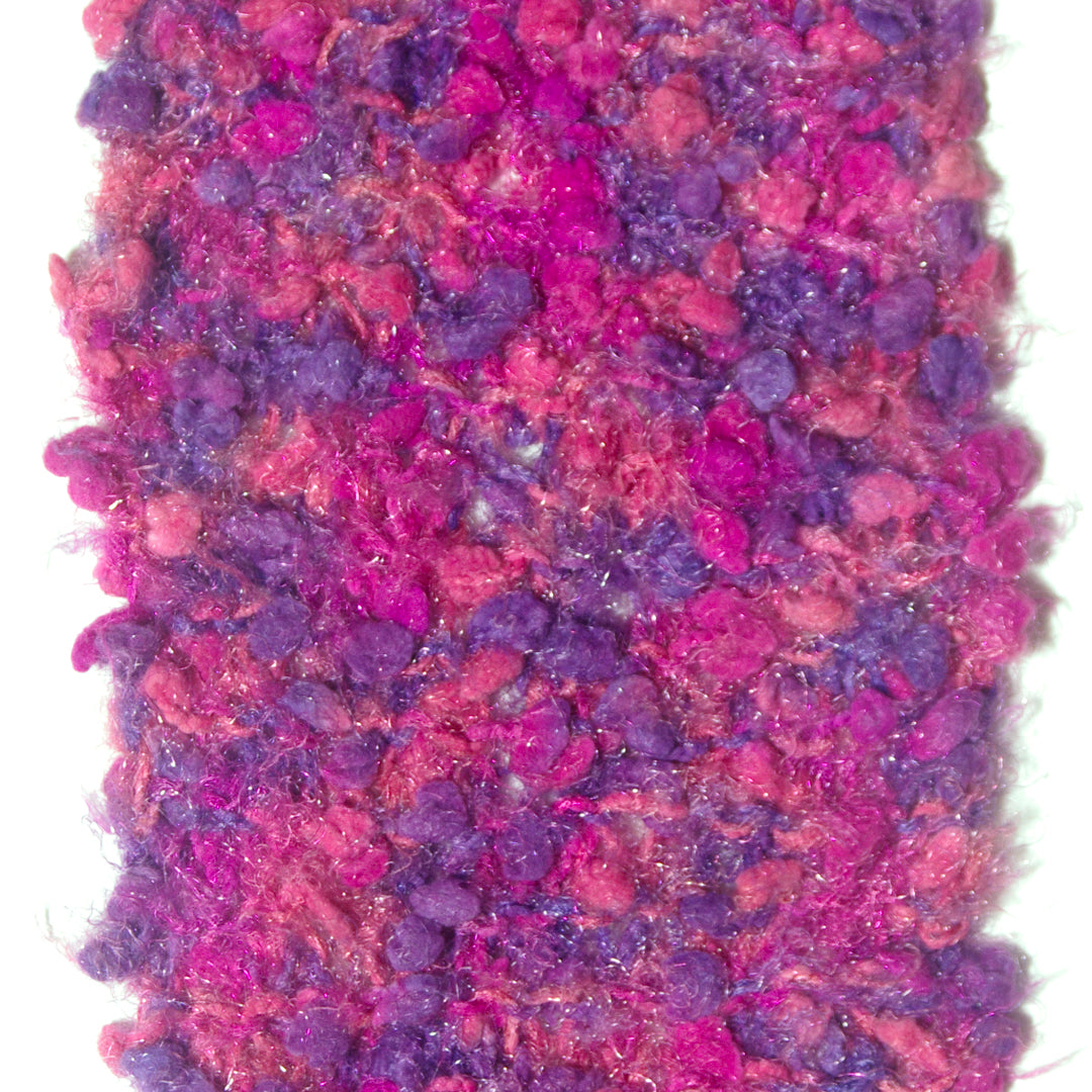 "Princess Delight"Hand-Knit Traditional Scarf | Pink Magenta Purple