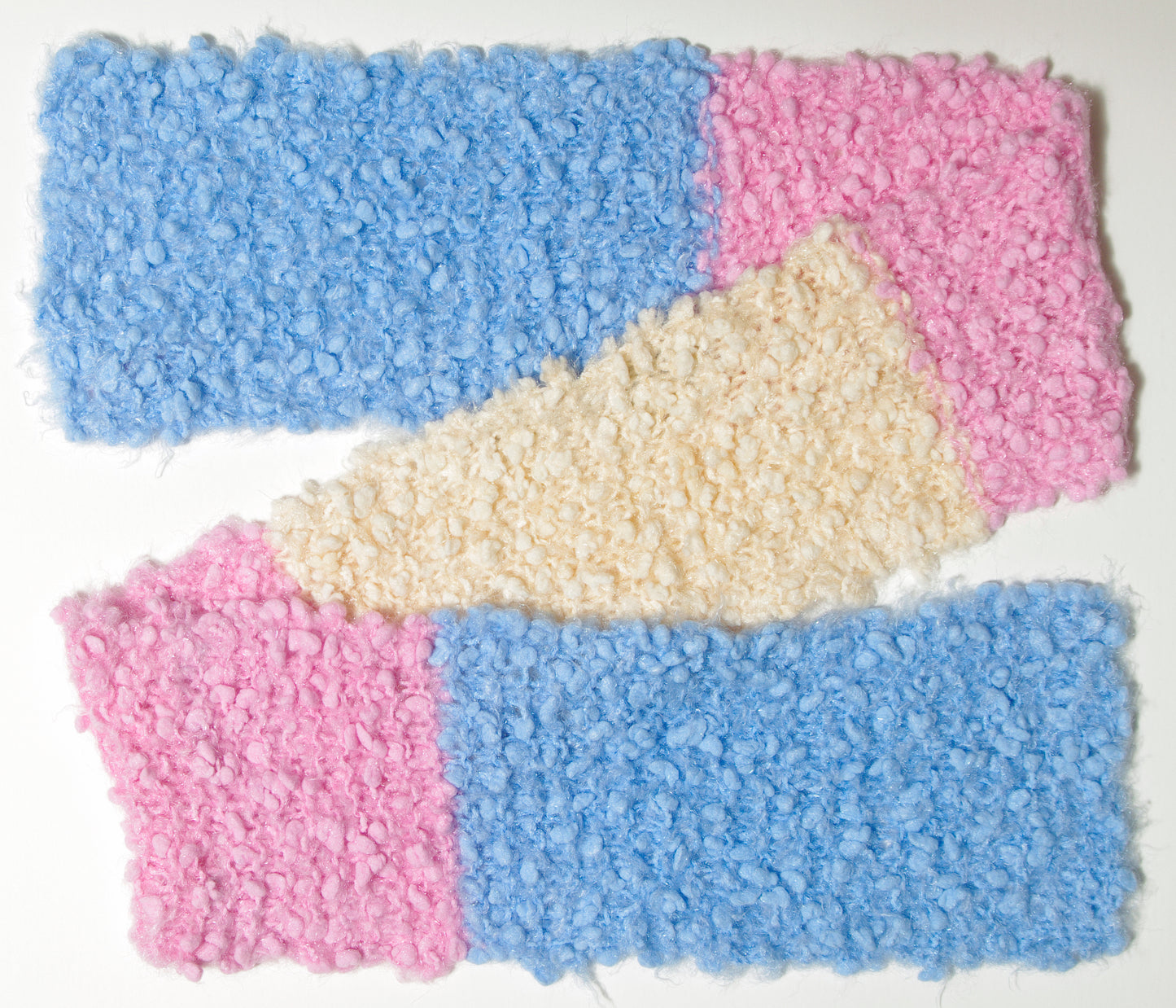 Scarf Hand-Knit Traditional | "Trans Pride" | Blue Pink Cream