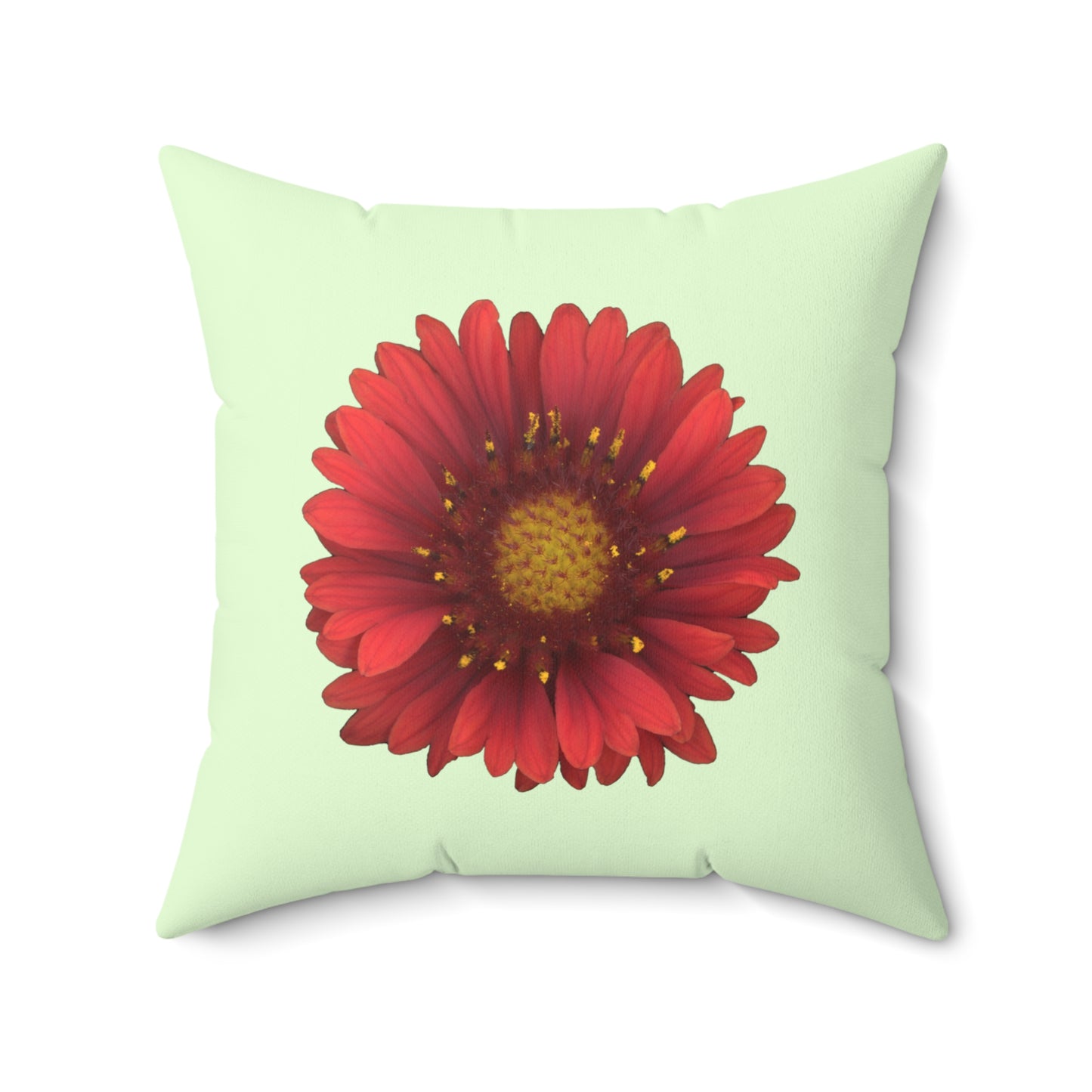 Throw Pillow | Blanket Flower Gaillardia Red | Sea Glass | 20x20 Bloomcore Cottagecore Gardencore Fairycore
