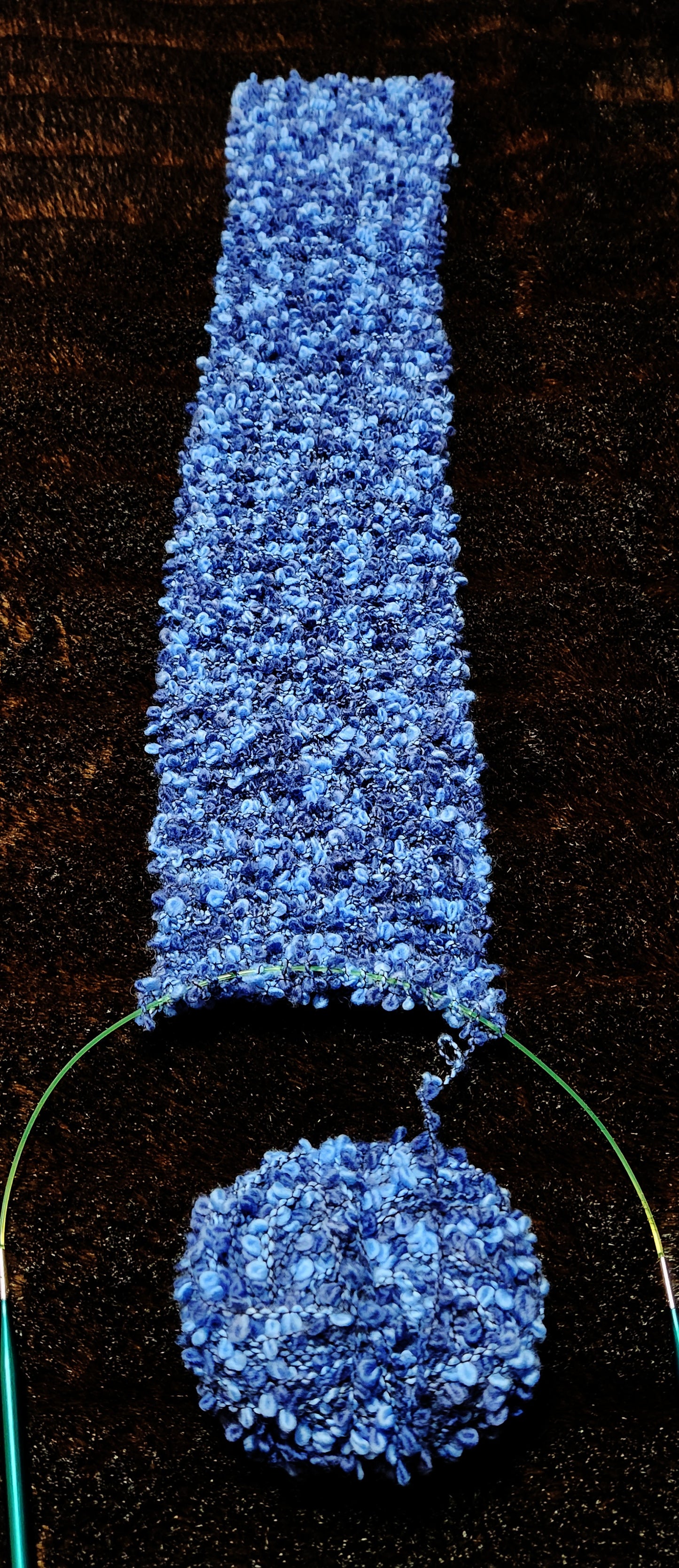 Scarf Hand-Knit Traditional | "Ocean" | Blue