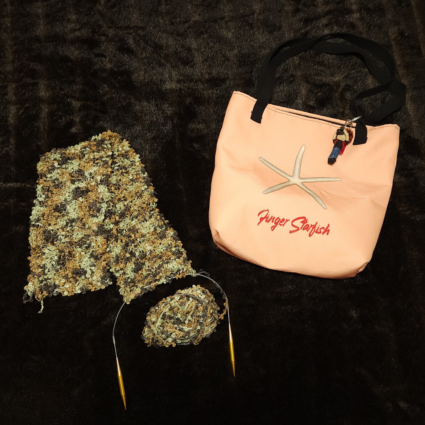 "Moss" Hand-Knit Traditional Scarf | Dark Green Sage Gold