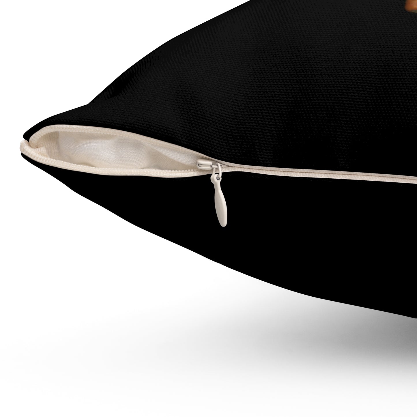 Acorn | Throw Pillow | Black