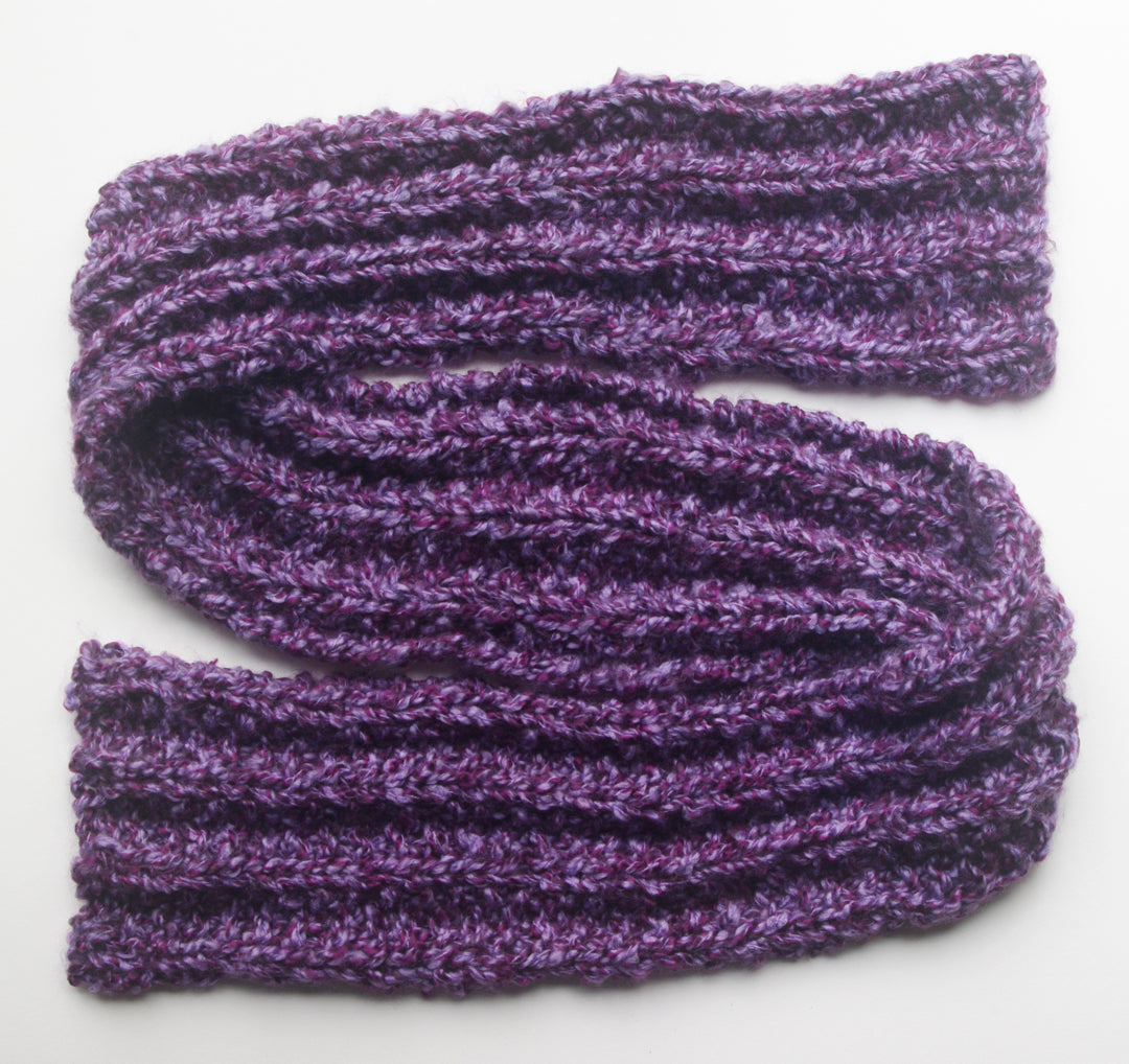 Scarf Hand-Knit Traditional | "Amethyst Dream" | Purple