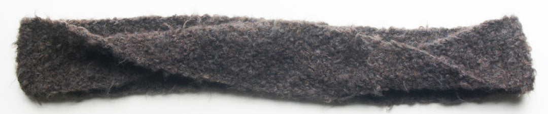 Scarf Hand-Knit Cowl Twisted Infinity | "Cloudy Sky" | Alpaca Gray Brown