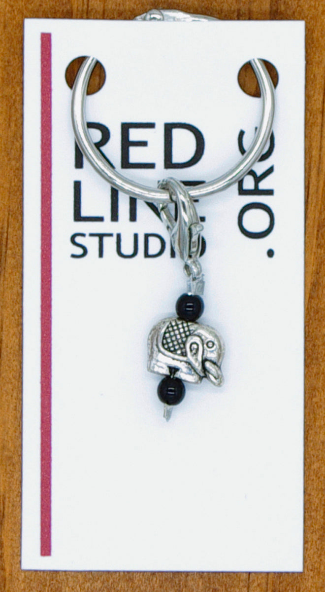 Elephant Silver Wine Glass Charm | Zipper Pull | Stitch Marker
