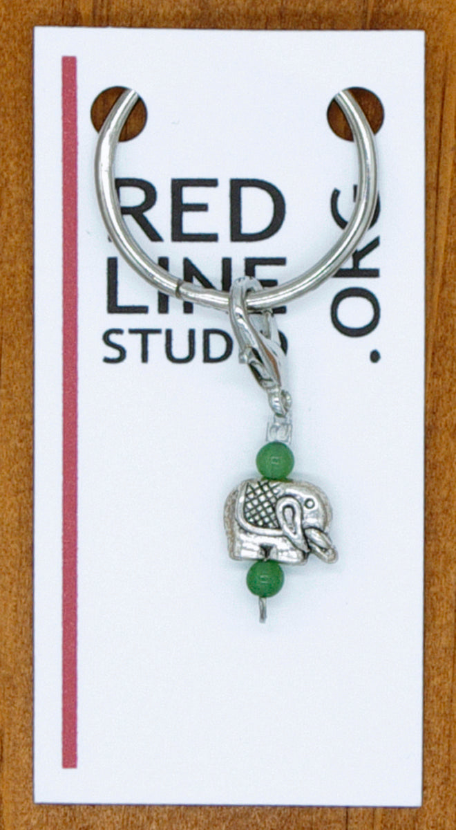 Elephant Silver Wine Glass Charm | Zipper Pull | Stitch Marker