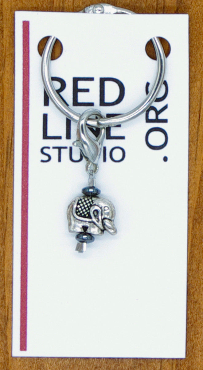 Elephant Silver Wine Glass Charm | Zipper Pull | Stitch Marker