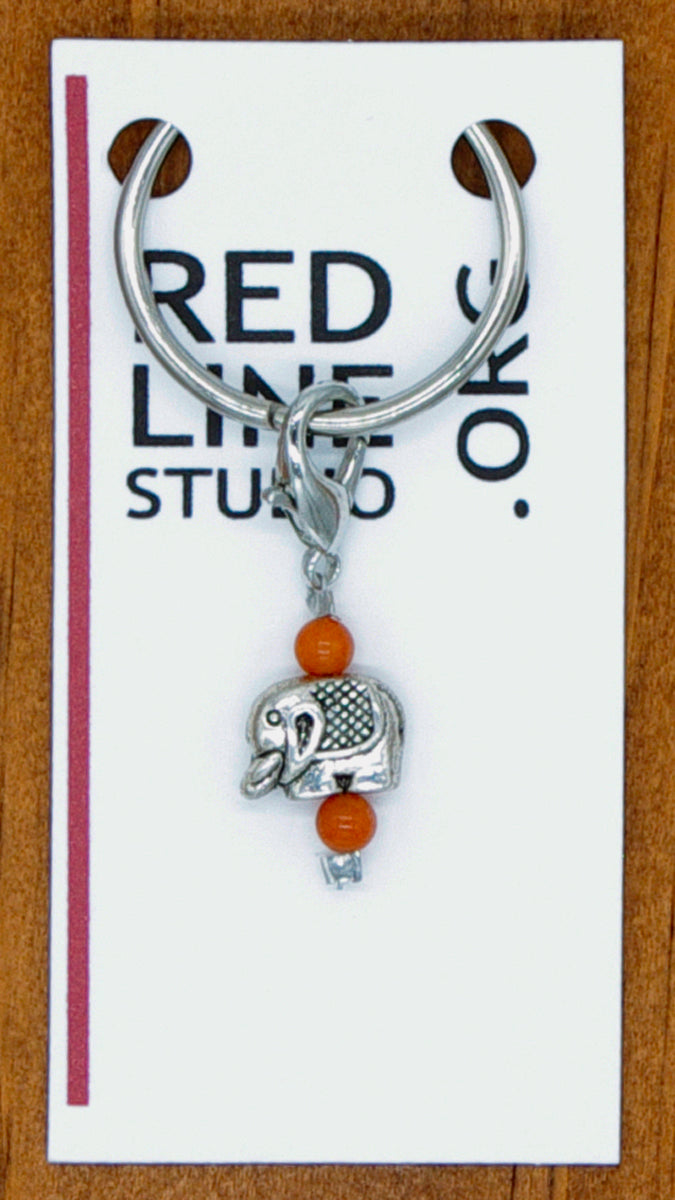 Elephant Silver Wine Glass Charm | Zipper Pull | Stitch Marker