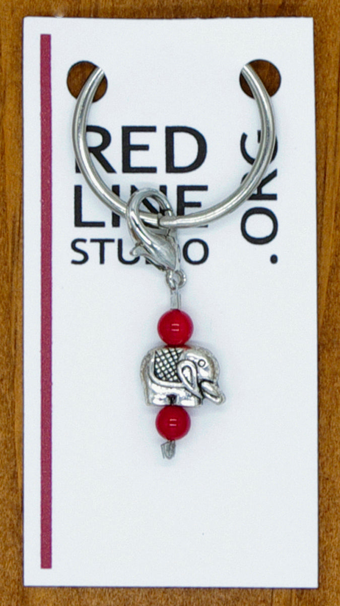 Elephant Silver Wine Glass Charm | Zipper Pull | Stitch Marker