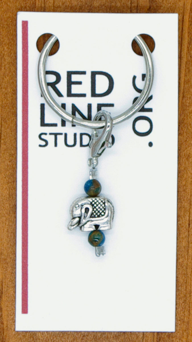 Elephant Silver Wine Glass Charm | Zipper Pull | Stitch Marker