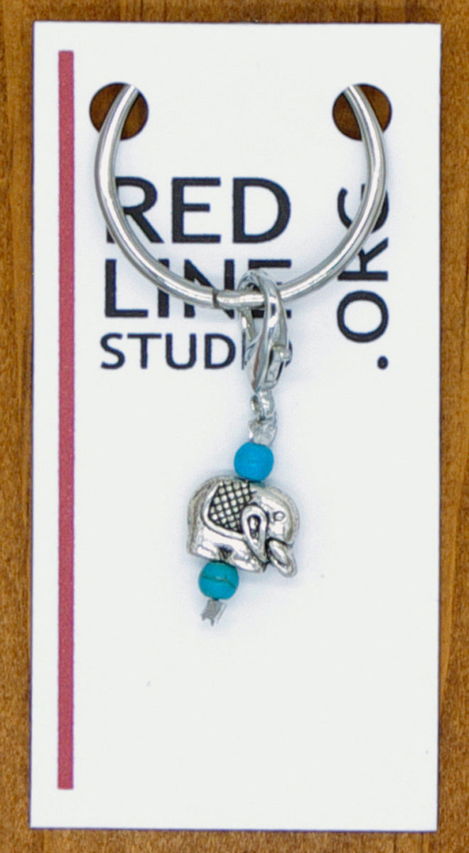 Elephant Silver Wine Glass Charm | Zipper Pull | Stitch Marker