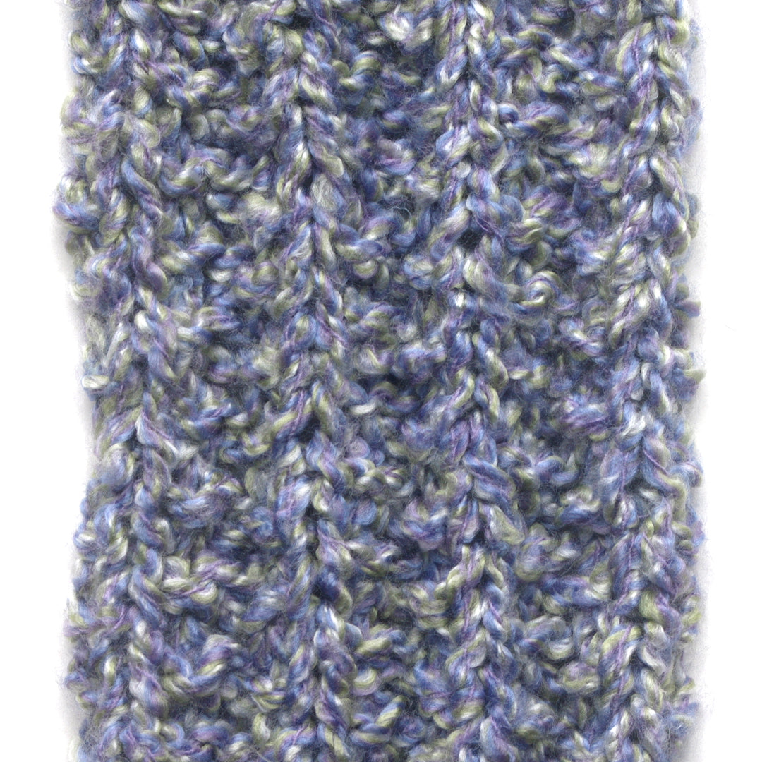 Scarf Hand-Knit Traditional | "Spring's Promise" | Lavendar Periwinkle Sage