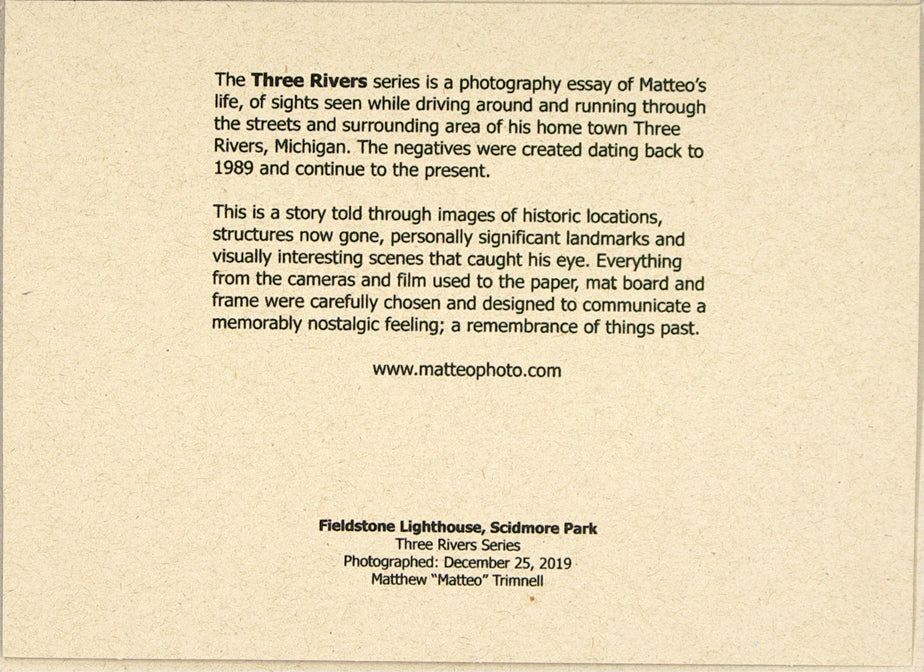 Three Rivers series, Fieldstone Lighthouse, Scidmore Park by Matteo