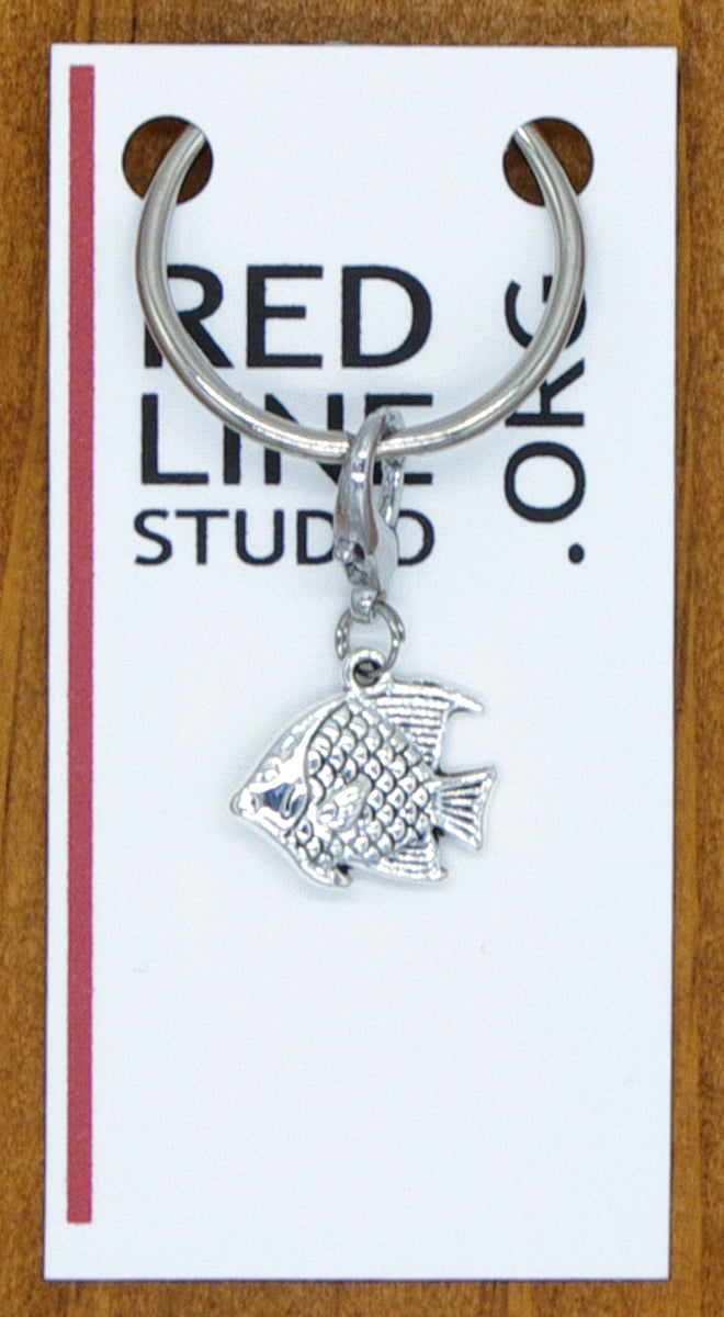 Tropical Fish Silver Wine Glass Charm | Zipper Pull | Stitch Marker