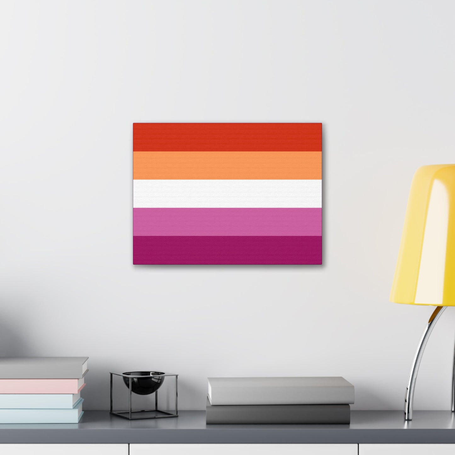 Lesbian Pride Flag 5 Stripes | Canvas Print | Lavender Sides