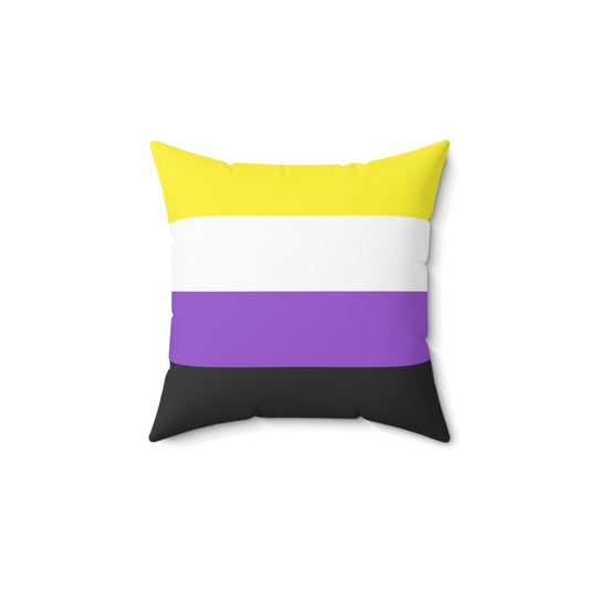 Nonbinary Pride Flag | Throw Pillow | Yellow White Purple Black