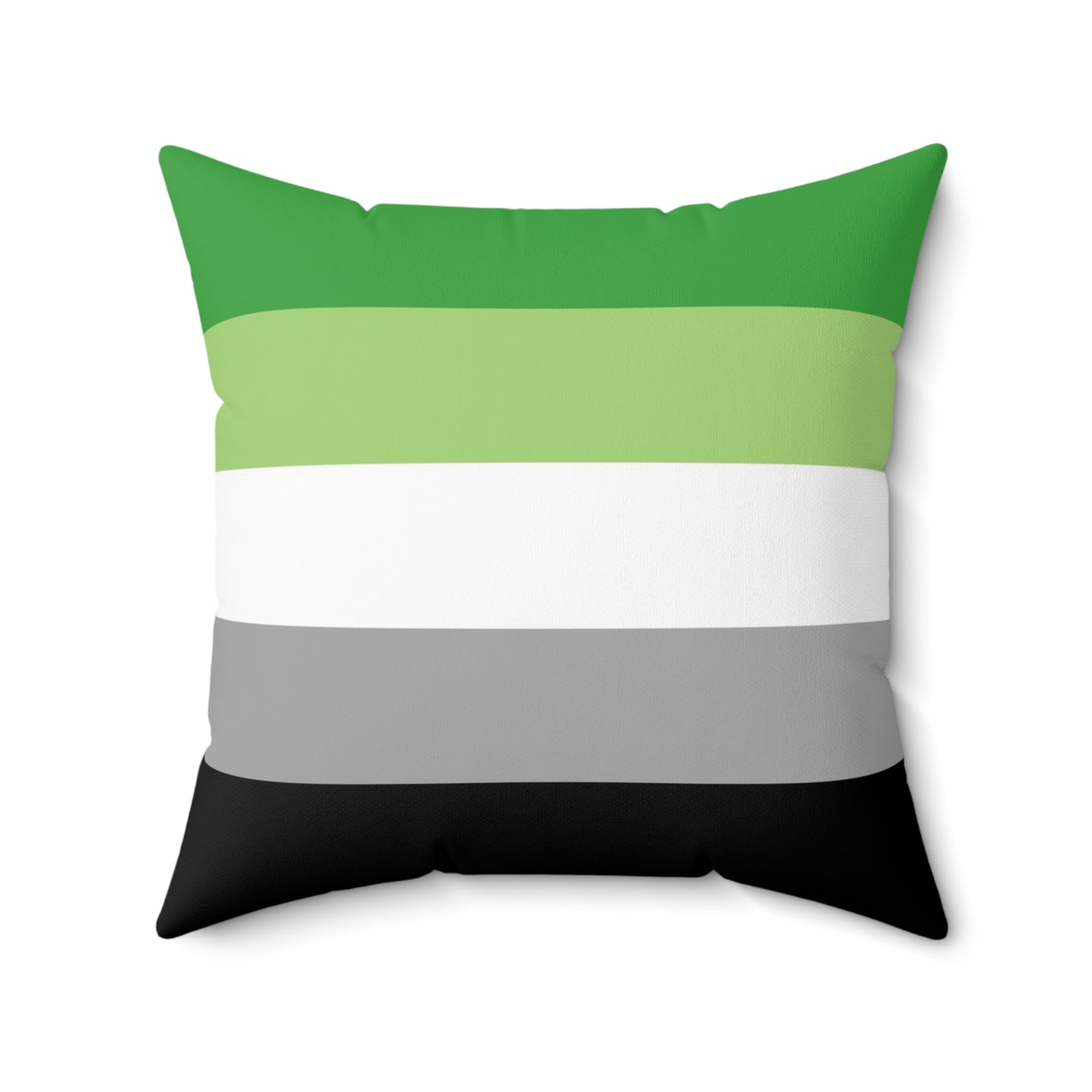 Aromantic Pride Flag | Throw Pillow | Green White Grey Black