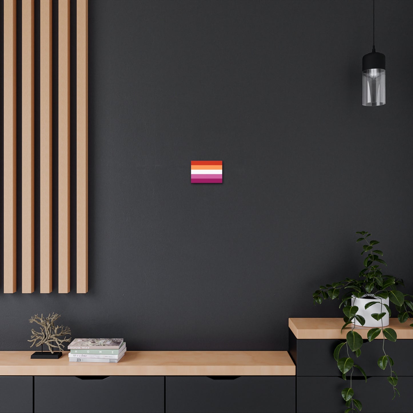 Lesbian Pride Flag 5 Stripes | Canvas Print | Lavender Sides