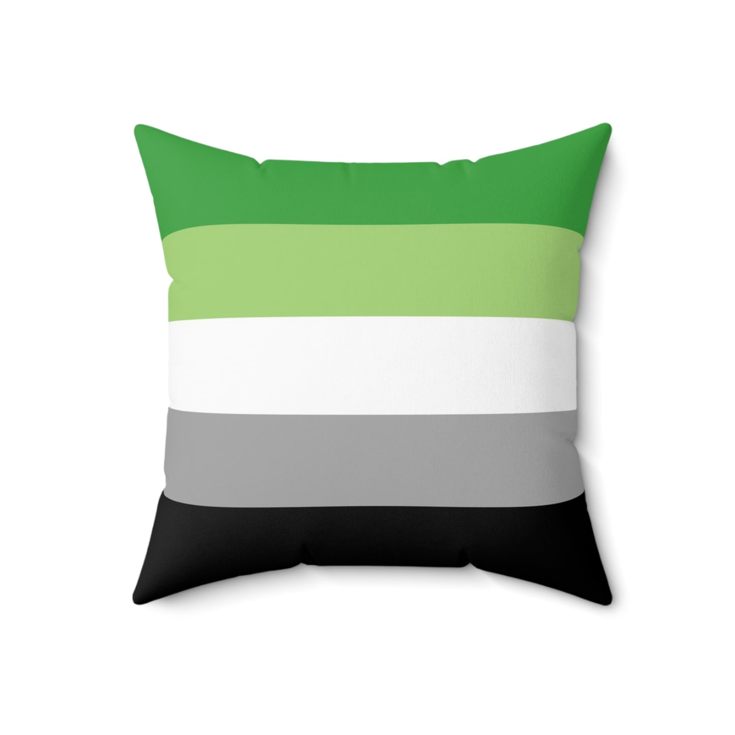 Aromantic Pride Flag | Throw Pillow | Green White Grey Black