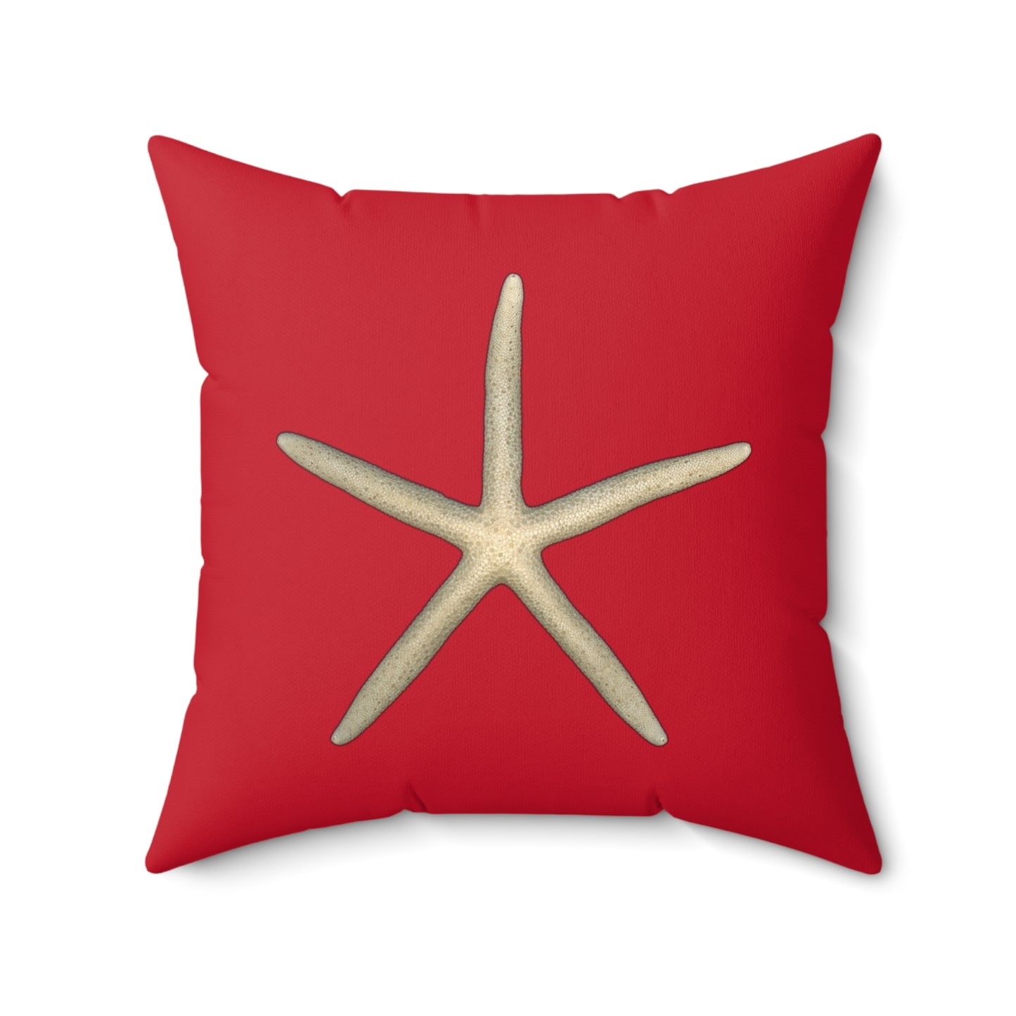 Finger Starfish Shell | Throw Pillow | Red