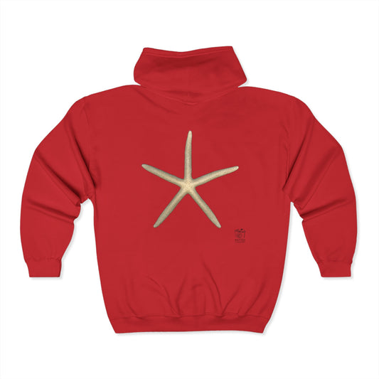 Finger Starfish Shell Top | Unisex Heavy Blend™ Full Zip Hooded Sweatshirt