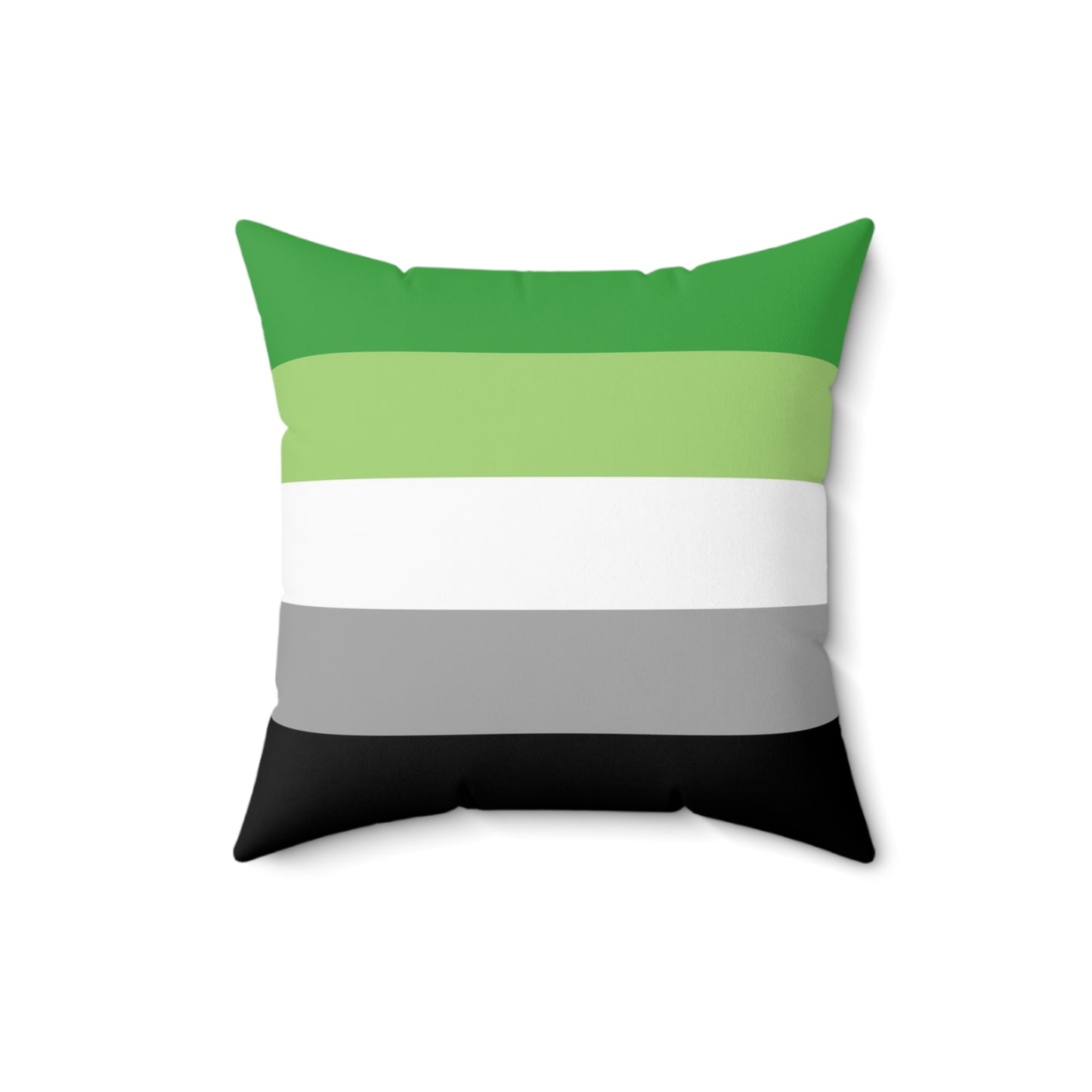 Aromantic Pride Flag | Throw Pillow | Green White Grey Black