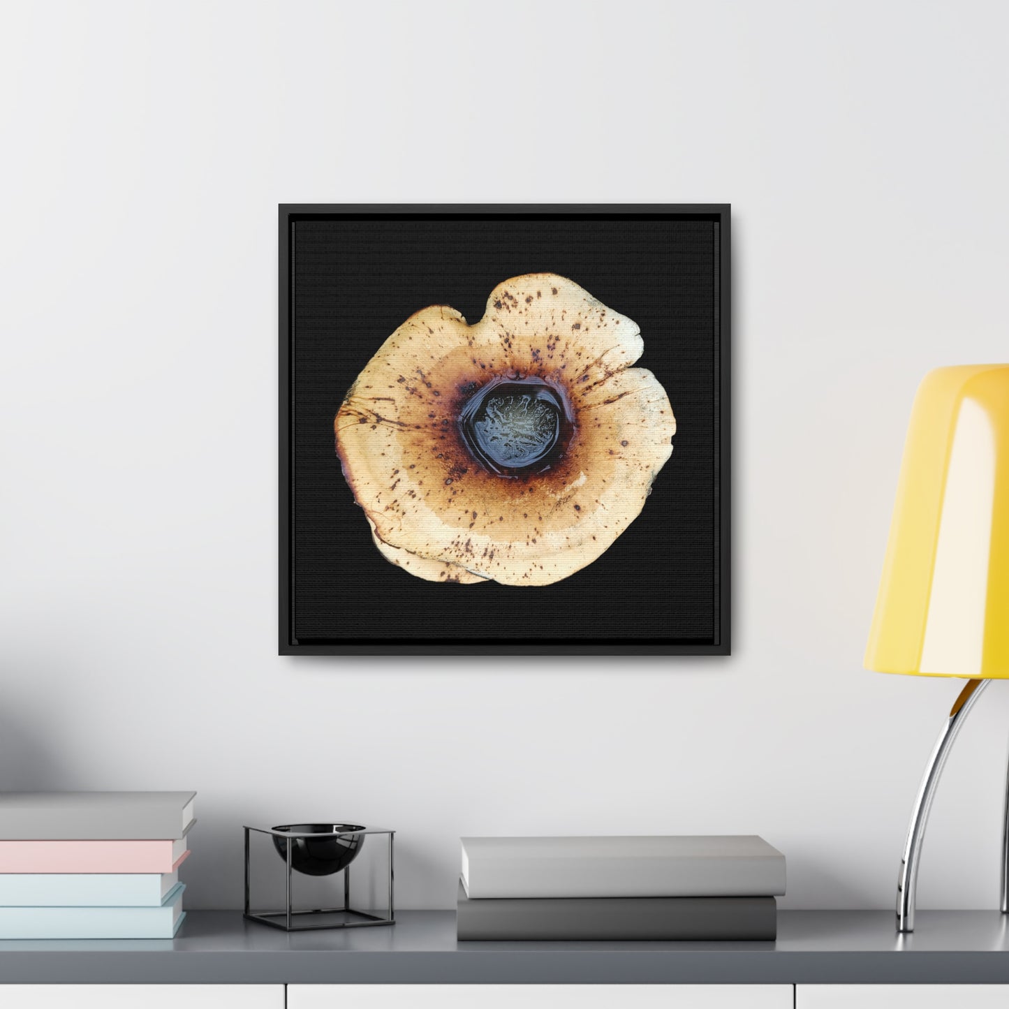 Honey Fungus, Armillaria | Framed Canvas | Black Background