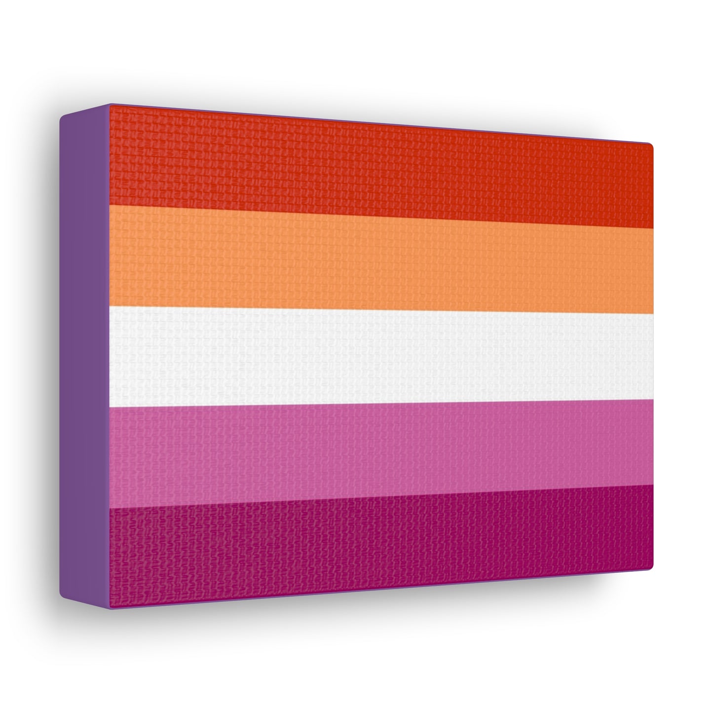Lesbian Pride Flag 5 Stripes | Canvas Print | Lavender Sides