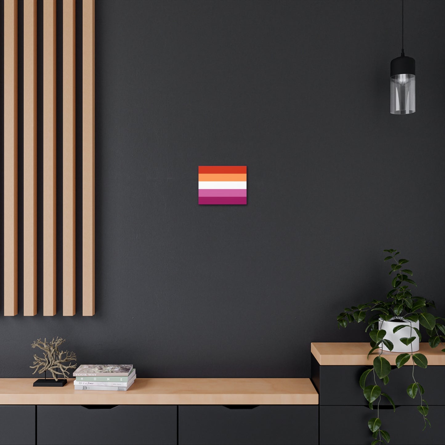 Lesbian Pride Flag 5 Stripes | Canvas Print | Lavender Sides